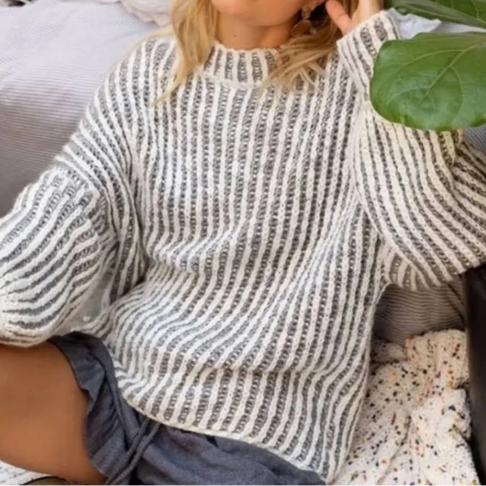POL Grey & White Sweater